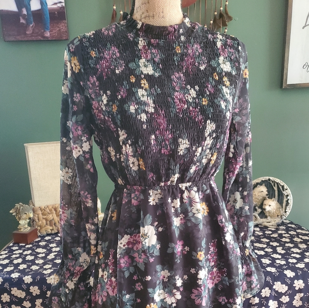 Black floral dress